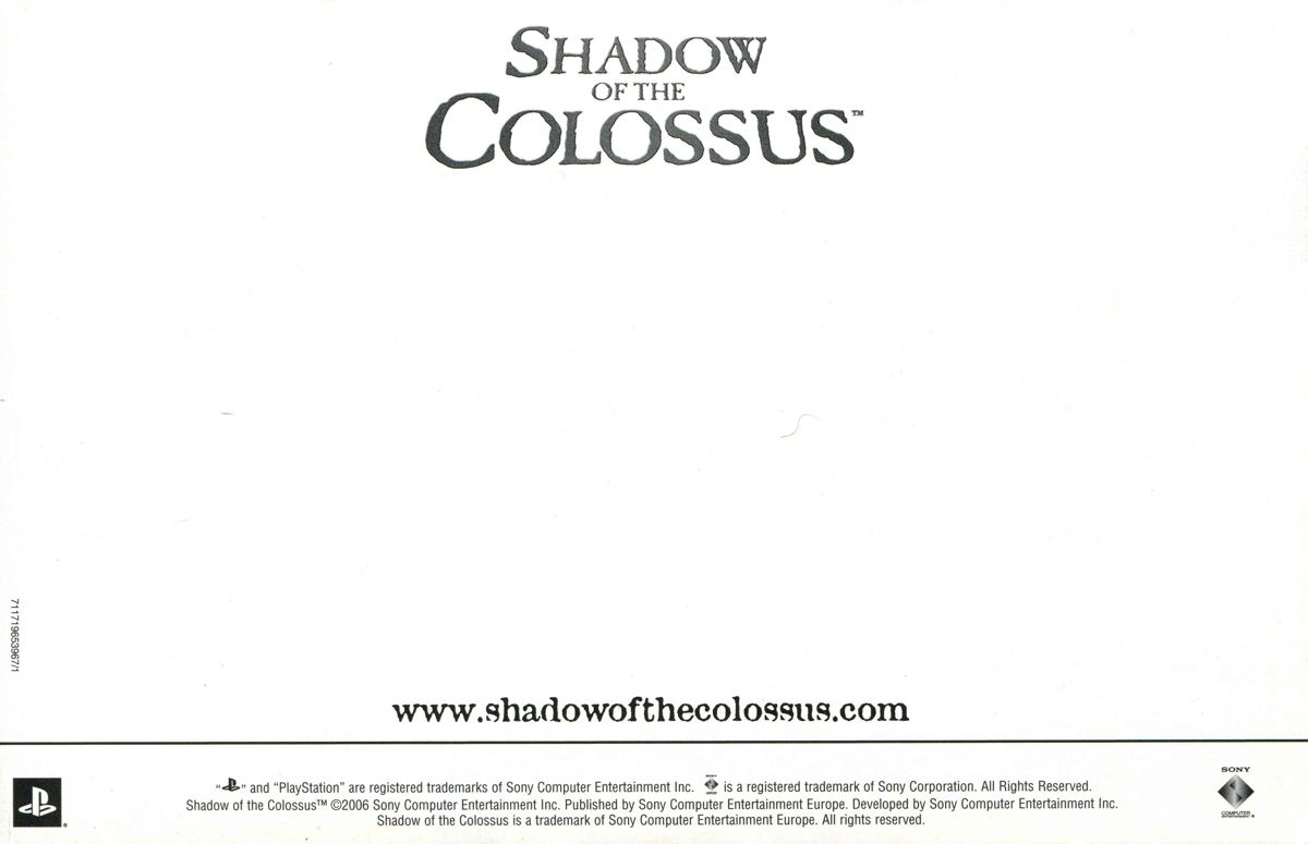 Extras for Shadow of the Colossus (PlayStation 2): Postcard - Rear