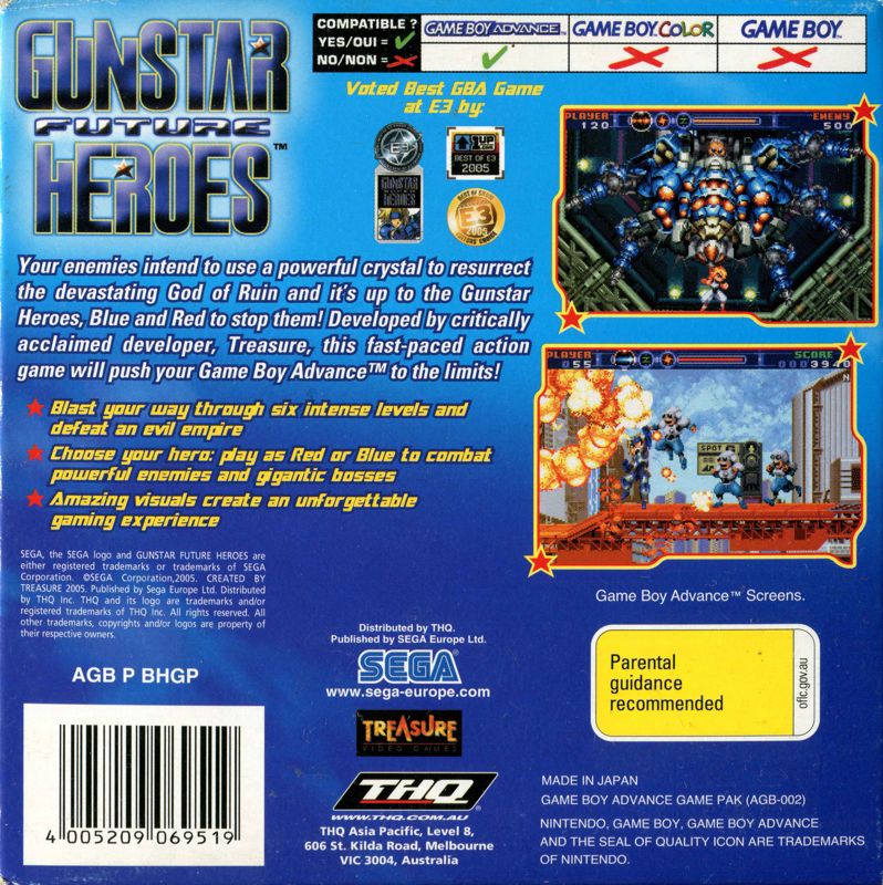 Back Cover for Gunstar Super Heroes (Game Boy Advance)