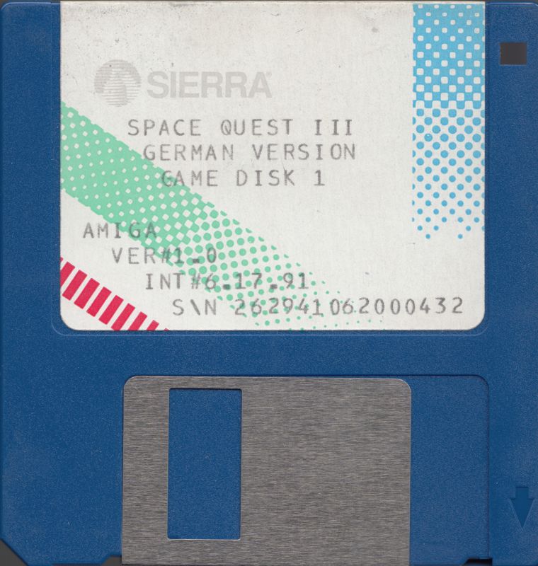 Media for Space Quest III: The Pirates of Pestulon (Amiga): Disk 1/5