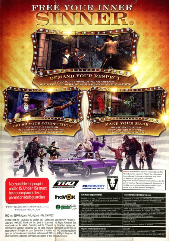 Back Cover for Saints Row 2 (Windows)