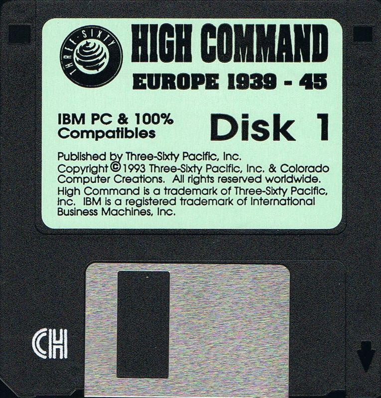 Media for High Command: Europe 1939-'45 (DOS) (3.5" HD version): Disk 1
