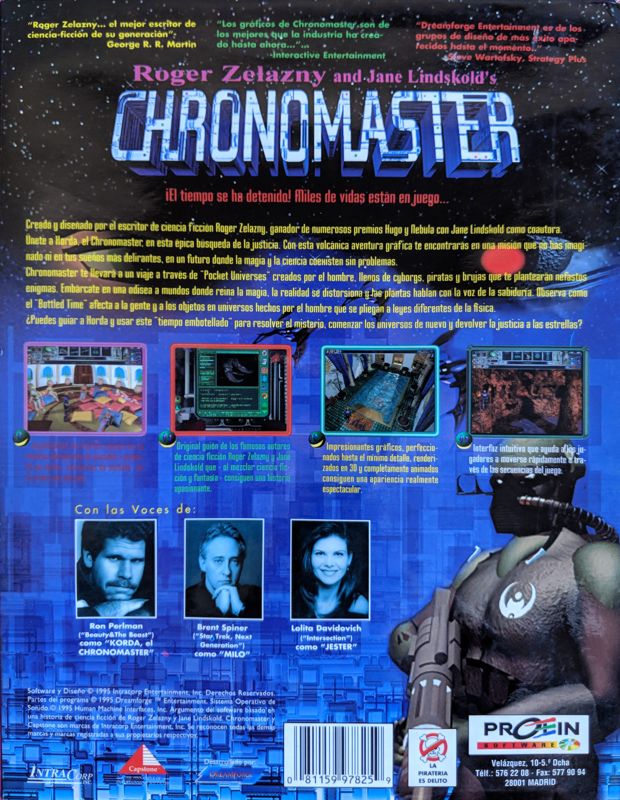 Back Cover for Chronomaster (DOS)
