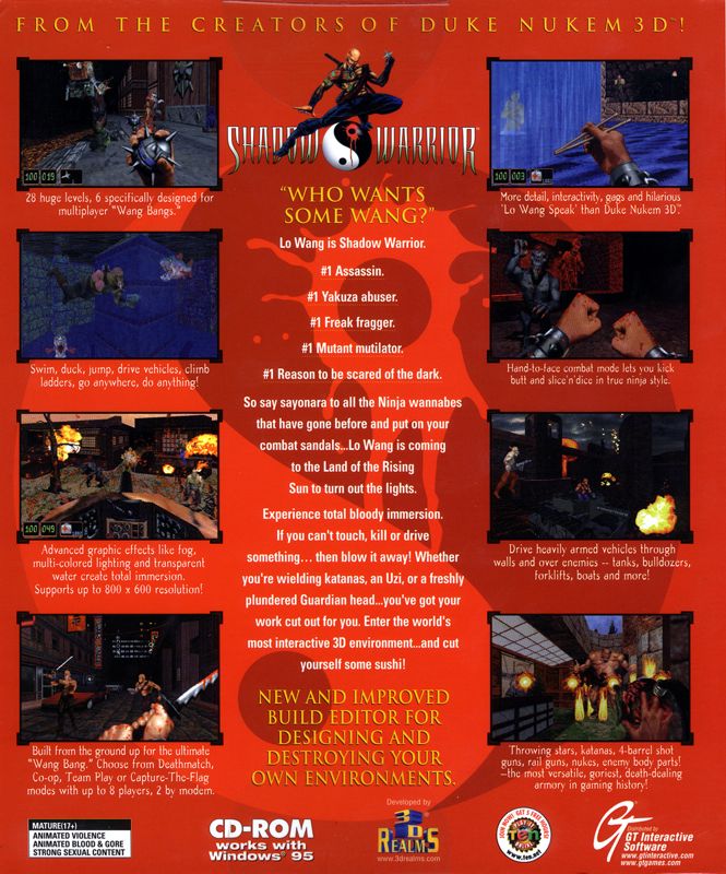 Back Cover for Shadow Warrior (DOS)
