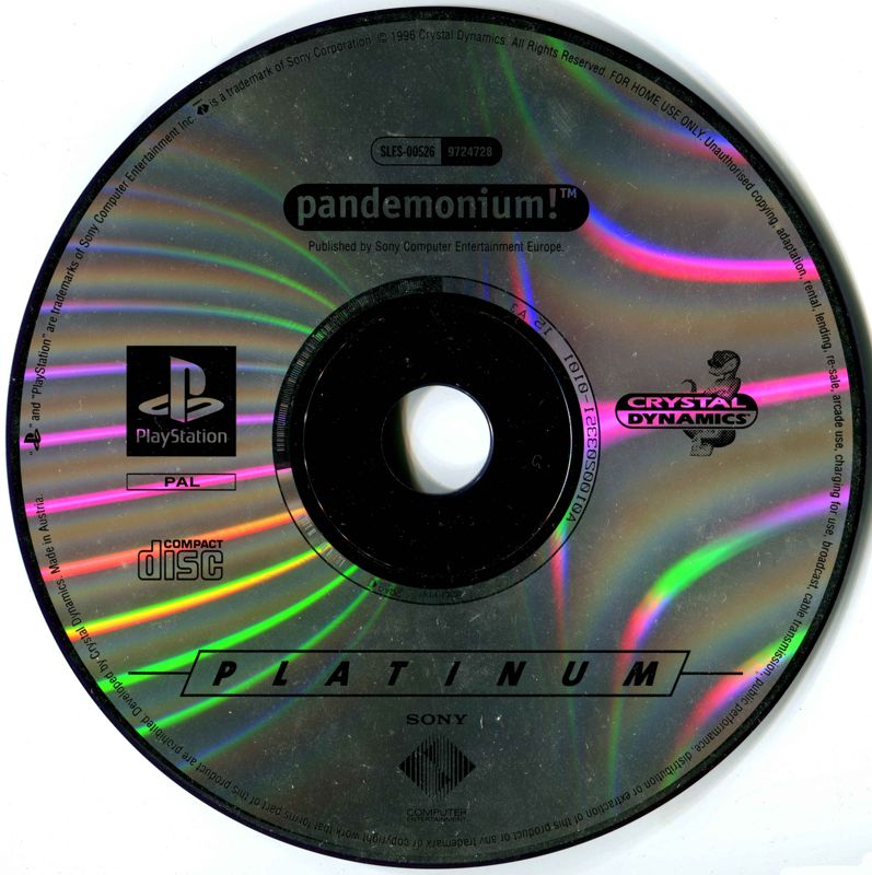 Media for Pandemonium! (PlayStation) (Platinum release)