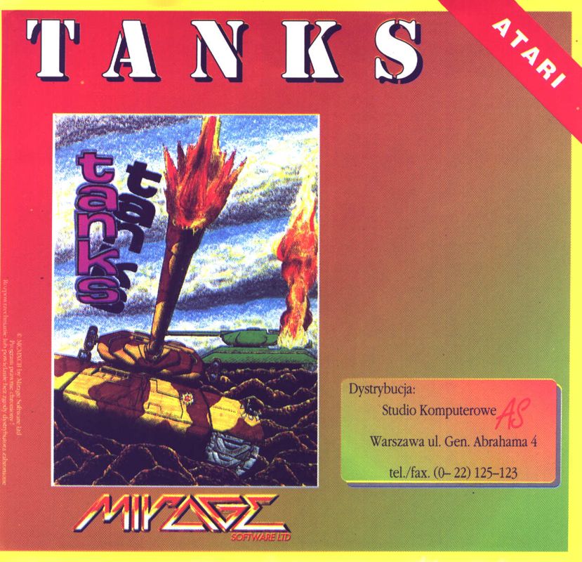 Front Cover for Tanks (Atari 8-bit) (5.25" disk release)