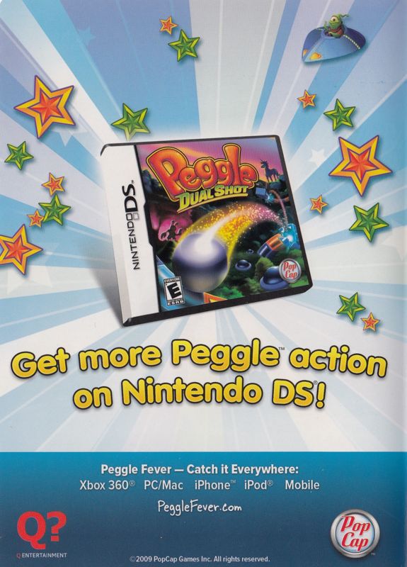 Inside Cover for Peggle: Nights (Macintosh and Windows): Left