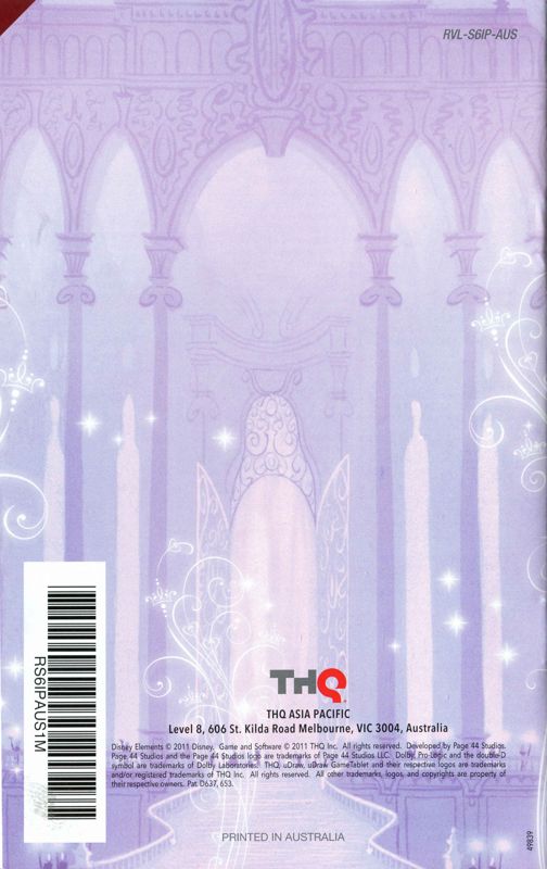 Manual for Disney Princess: Enchanting Storybooks (Wii): Back