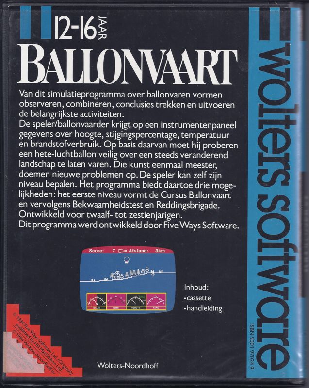 Back Cover for Ballooning (Commodore 64)