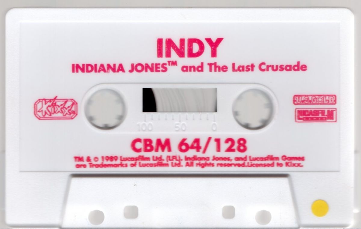 Media for Indiana Jones and the Last Crusade: The Action Game (Commodore 64) (Budget re-release)