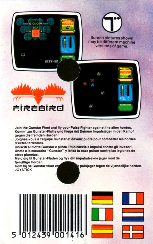 Back Cover for Gunstar (Commodore 64)