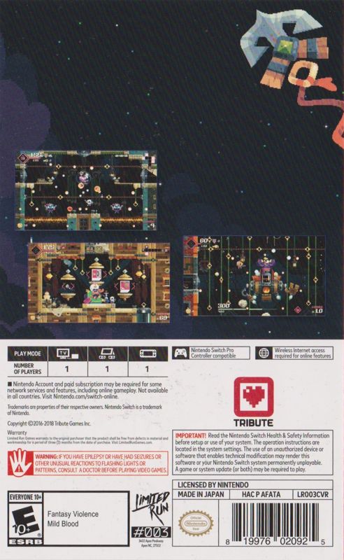 Inside Cover for Flinthook (Nintendo Switch) (Limited Run Switch Release #003): Left