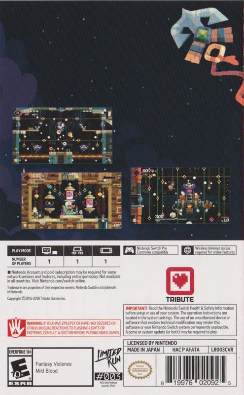 Back Cover for Flinthook (Nintendo Switch) (Limited Run Switch Release #003)