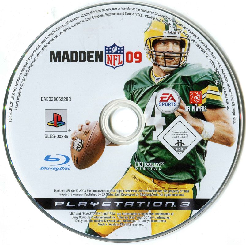 Media for Madden NFL 09 (PlayStation 3)