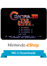 Front Cover for Contra III: The Alien Wars (Wii U) (Nintendo eShop release)