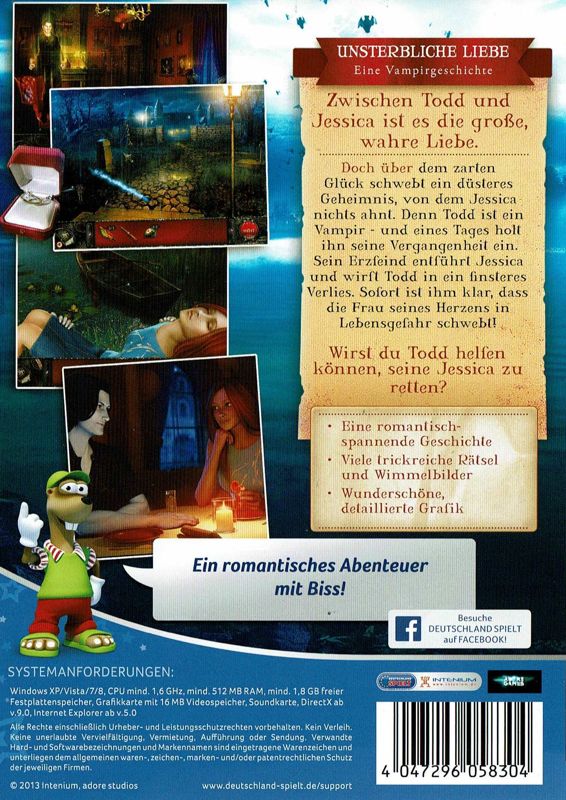Back Cover for Vampires: Todd and Jessica's Story (Windows)