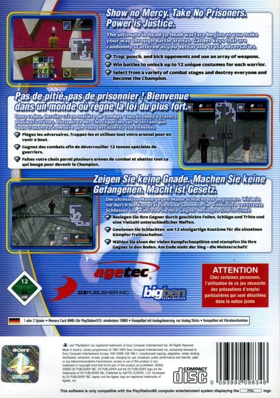 Back Cover for Maze Action (PlayStation 2)