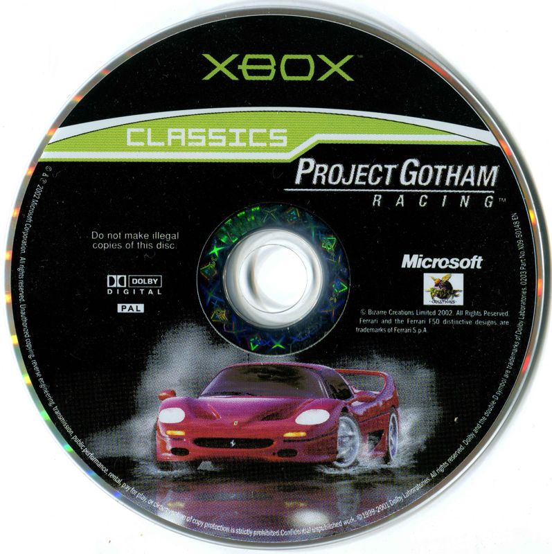 Media for Project Gotham Racing (Xbox) (Classics release)