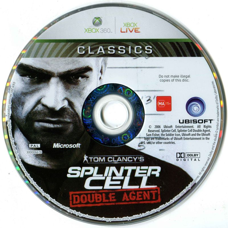 Media for Tom Clancy's Splinter Cell: Double Agent (Xbox 360) (Classics release)