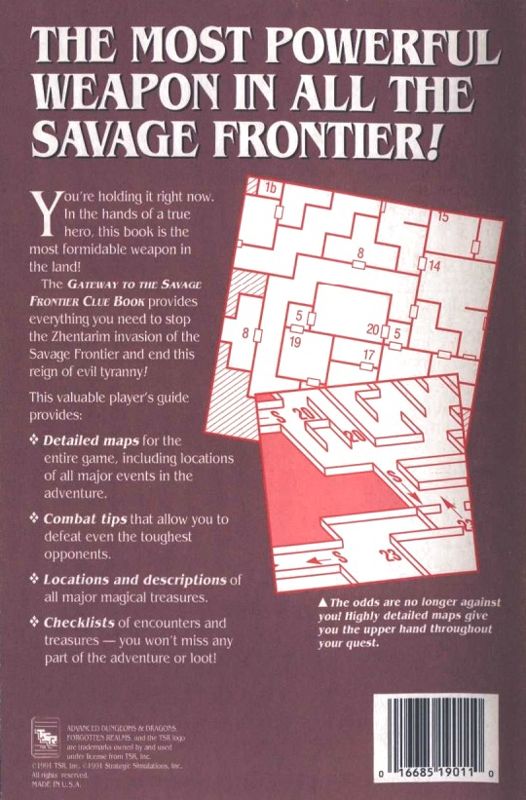 Extras for Dungeons & Dragons: Forgotten Realms - The Archives Collection 2 (Linux and Macintosh and Windows) (GOG.com release): Gateway of the Savage Frontier - Clue Book - Back