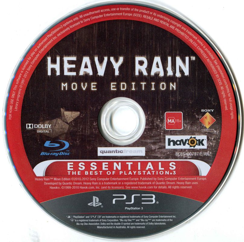 Media for Heavy Rain: Move Edition (PlayStation 3) (Essentials release)