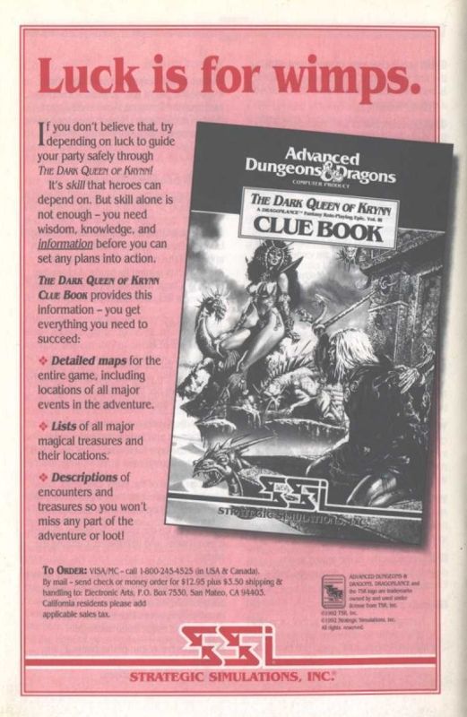 Manual for Advanced Dungeons & Dragons: Collectors Edition Vol.2 (Linux and Macintosh and Windows) (GOG.com release): The Dark Queen of Krynn - Back
