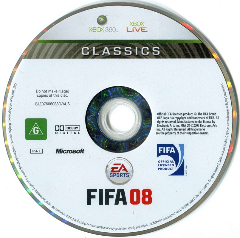 Media for FIFA Soccer 08 (Xbox 360) (Classics release)