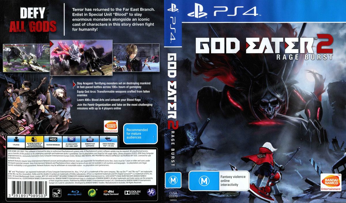 God Eater 2: Rage Burst cover or packaging material - MobyGames