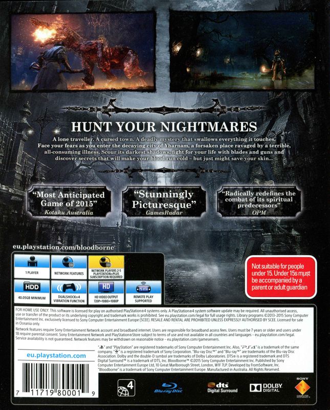 Other for Bloodborne (PlayStation 4): Alternate back