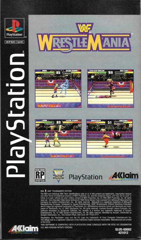Manual for NBA Jam Tournament Edition (PlayStation): Back