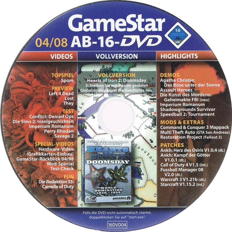Media for Hearts of Iron II: Doomsday (Windows) (GameStar 04/2008 covermount )