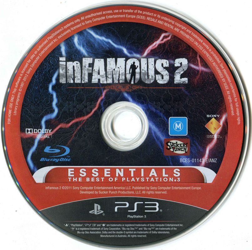 Media for inFAMOUS 2 (PlayStation 3) (Essentials release)
