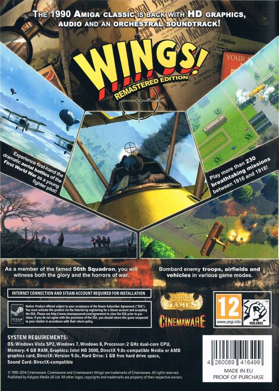 Back Cover for Wings!: Remastered Edition (Windows)