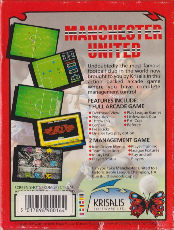 Back Cover for Manchester United (ZX Spectrum)