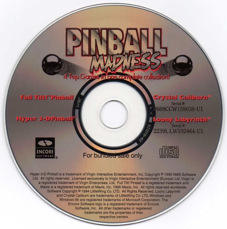 Media for Pinball Madness (DOS and Windows)
