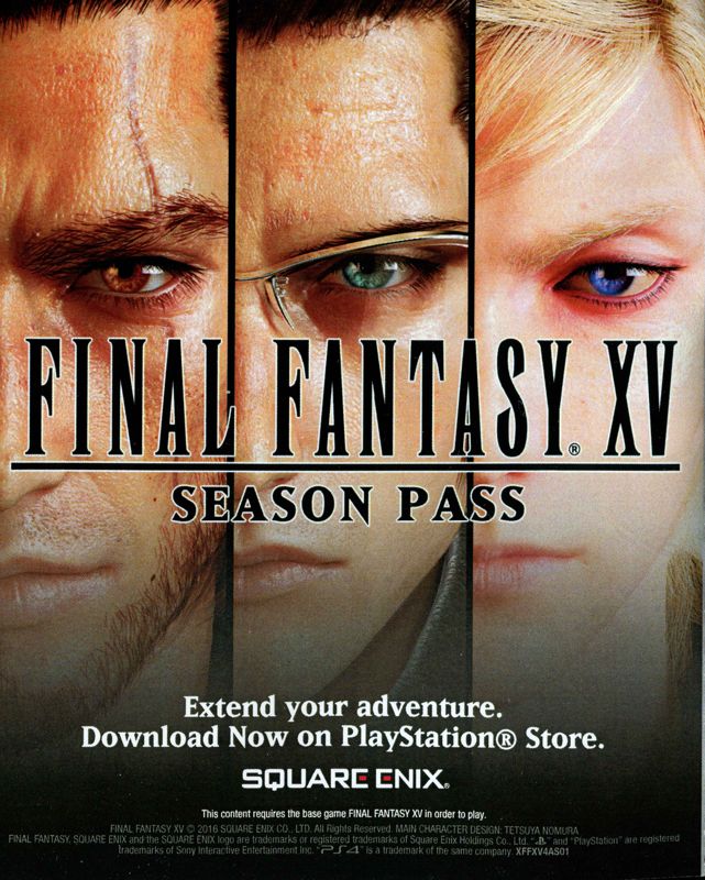 Extras for Final Fantasy XV (PlayStation 4): Season pass - back