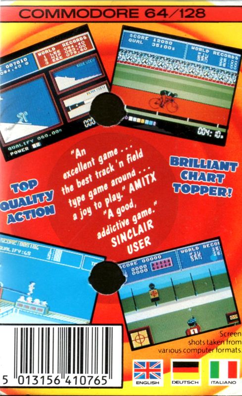 Back Cover for Daley Thompson's Super-Test (Commodore 64) (Budget re-release)