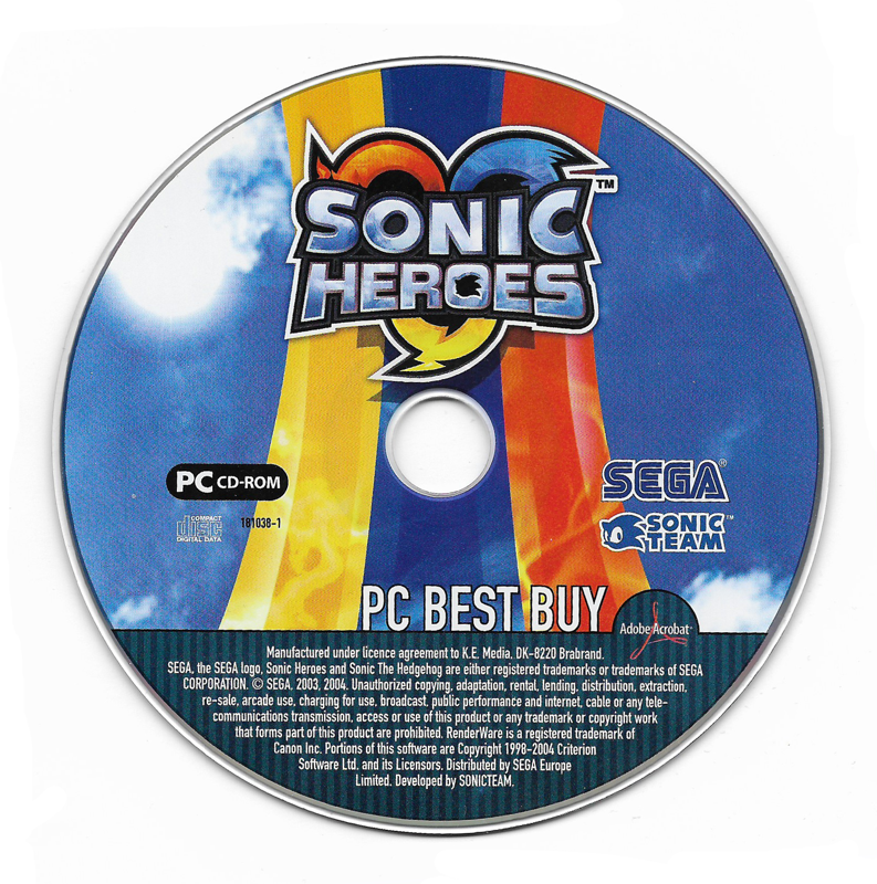 Media for Sonic Heroes (Windows) (PC Best Buy release): Disc 1