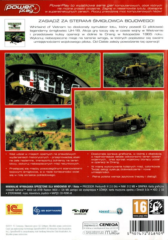 Back Cover for Whirlwind over Vietnam (Windows) (Power Play release)