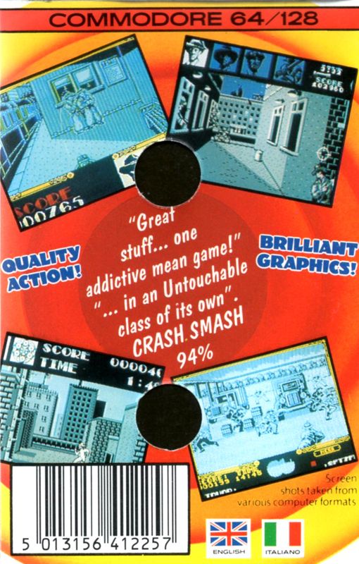 Back Cover for The Untouchables (Commodore 64) (Budget re-release)