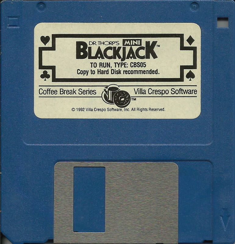 Media for Dr. Thorp's Mini Blackjack (DOS) (Dual media release): 3.5" Disk (1/1)