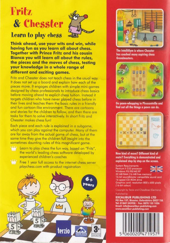 Back Cover for Learn to Play Chess with Fritz & Chesster (Windows)