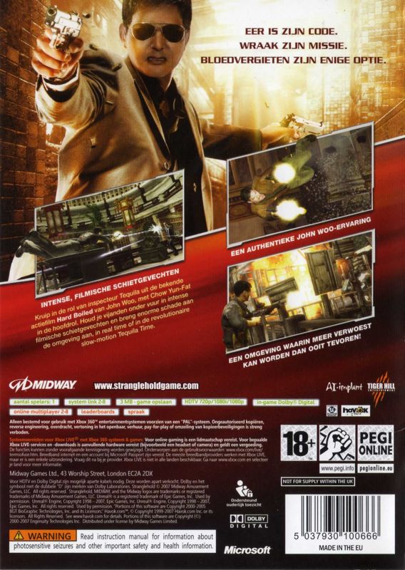 Back Cover for Stranglehold (Xbox 360)