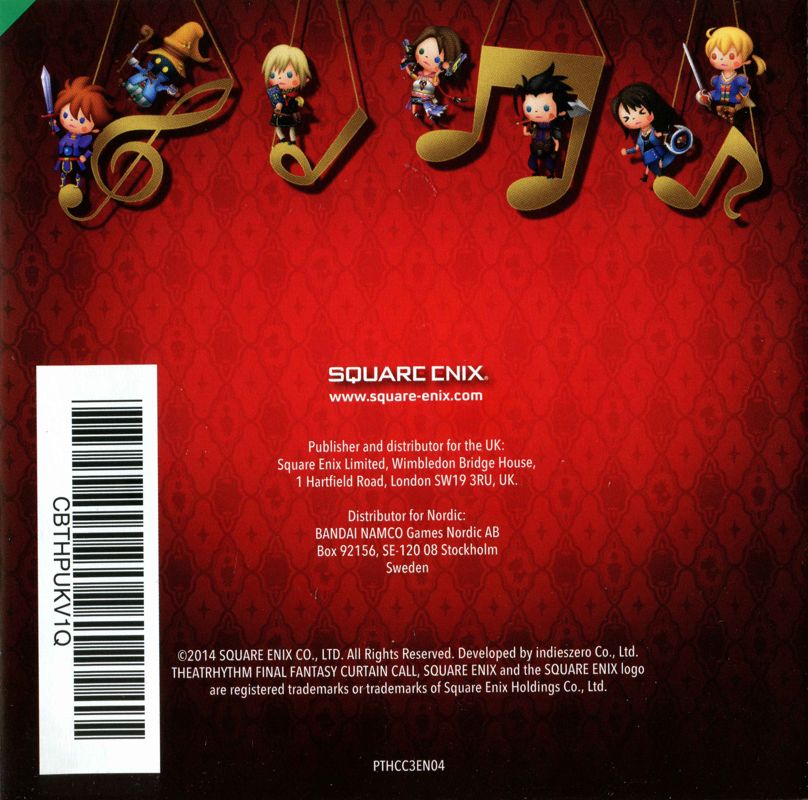 Extras for Theatrhythm: Final Fantasy - Curtain Call (Nintendo 3DS): Back