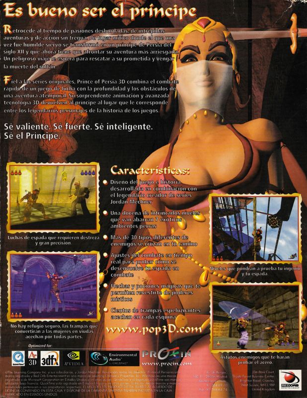 Back Cover for Prince of Persia 3D (Windows)