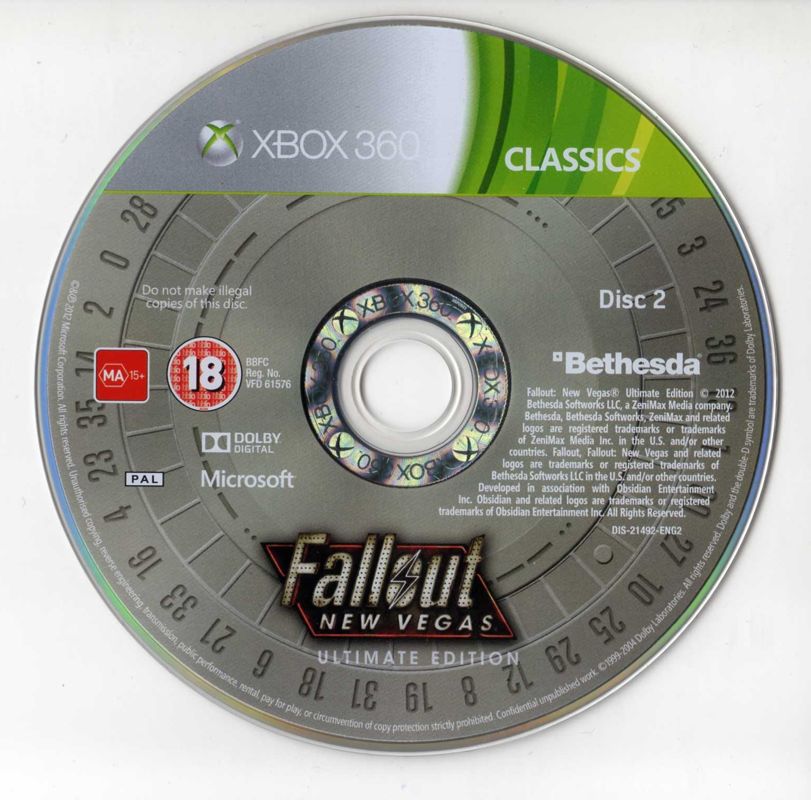 Media for Fallout: New Vegas - Ultimate Edition (Xbox 360) (Classics release): Disc 2/2