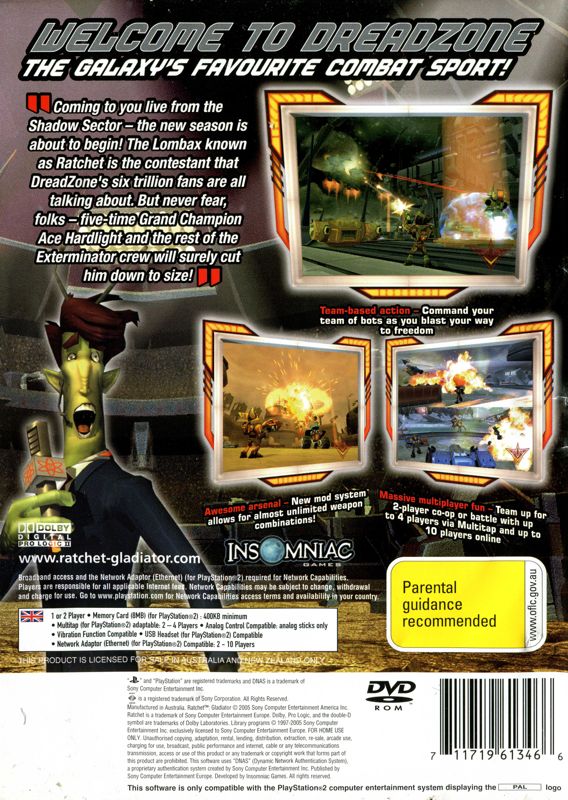 Back Cover for Ratchet: Deadlocked (PlayStation 2)