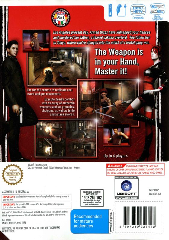 Back Cover for Red Steel (Wii)