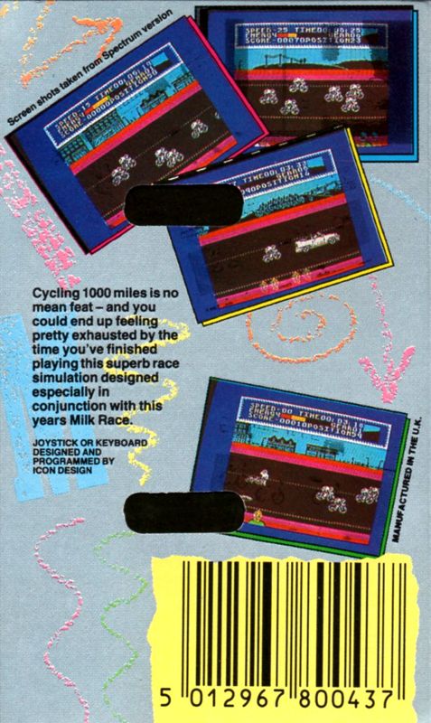 Back Cover for Milk Race (Amstrad CPC)