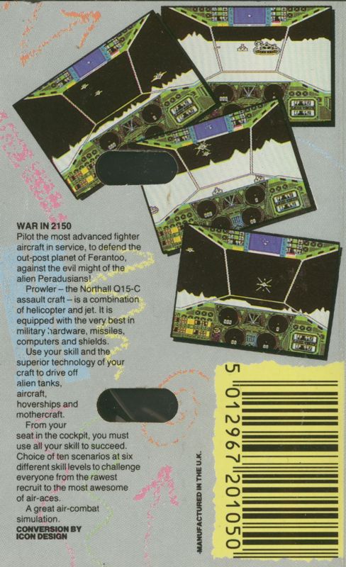 Back Cover for Prowler (ZX Spectrum)