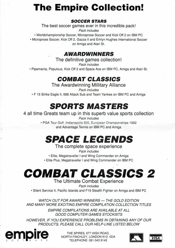 Advertisement for Combat Classics 2 (DOS): Back